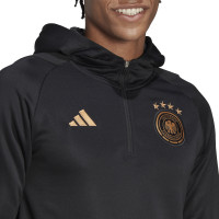 adidas Duitsland 1/4-Zip Hoodie 2022-2024 Zwart Goud