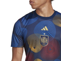 adidas Spanje Pre-Match Trainingsshirt 2022-2024 Blauw Rood Geel