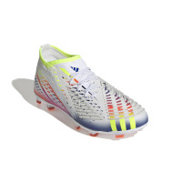 adidas Predator Edge.1 Gras Voetbalschoenen (FG) Kids Wit Geel Blauw