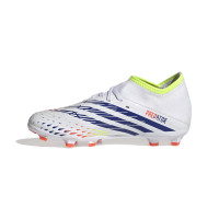 adidas Predator Edge.3 Gazon Naturel Chaussures de Foot (FG) Enfants Blanc Jaune Bleu