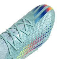 adidas X Speedportal.1 Gazon Naturel Chaussures de Foot (FG) Enfants Bleu Rouge Jaune