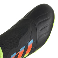 adidas Copa Sense.3 Sans Lacets Gazon Naturel Chaussures de Foot (FG) Noir Bleu Jaune