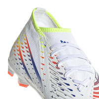 adidas Predator Edge.2 Gazon Naturel / Gazon Artificiel Chaussures de Foot (MG) Blanc Jaune Bleu