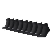 PUMA Sportsokken Kwart 9 Pack Zwart