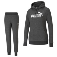 Survêtement à capuche PUMA Essentials en polaire avec logo pour femme, gris foncé