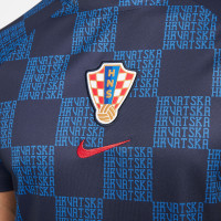 Nike Croatie Pre Match Maillot d'Entraînement 2022-2024 Bleu Foncé Rouge