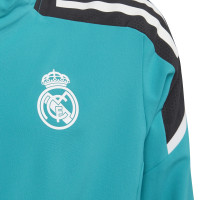 adidas Real Madrid Présentation Veste d'Entraînement Europe 2021-2022 Enfants Turquoise