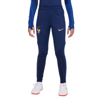 Nike Frankrijk Strike Trainingsbroek 2022-2024 Kids Donkerblauw Goud