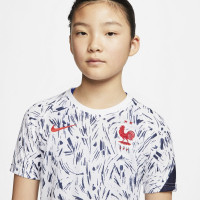 Nike Frankrijk Pre Match Trainingsshirt 2020-2022 Kids Wit
