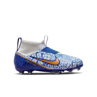 Nike Zoom Mercurial Superfly 9 Academy CR7 Gras / Kunstgras Voetbalschoenen (MG) Kids Wit Blauw Brons