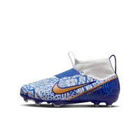 Nike Zoom Mercurial Superfly 9 Academy CR7 Gras / Kunstgras Voetbalschoenen (MG) Kids Wit Blauw Brons