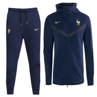 Nike France Tech Fleece Survêtement Full-Zip 2022-2024 Bleu Or