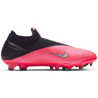 Nike Phantom VSN 2 Elite DF Gras Voetbalschoenen (FG) Roze Zwart