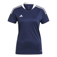 Maillot de football adidas Tiro 21 pour femme bleu foncé et blanc