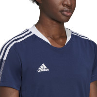 Maillot de football adidas Tiro 21 pour femme bleu foncé et blanc