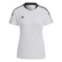 Maillot de football adidas Tiro 21 pour femme, blanc et noir