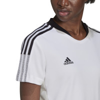 Maillot de football adidas Tiro 21 pour femme, blanc et noir