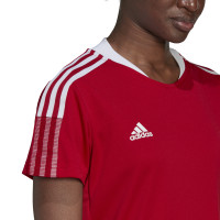 Maillot de football adidas Tiro 21 pour femme, rouge et blanc