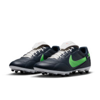 Nike Premier III Gazon Naturel Chaussures de Foot (FG) Bleu Vert Blanc