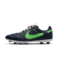 Nike Premier III Gazon Naturel Chaussures de Foot (FG) Bleu Vert Blanc