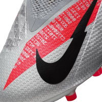 Nike Phantom VSN 2 Pro DF Gras Voetbalschoenen (FG) Metallic Grijs Zwart