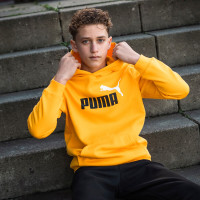 Puma Essentials+ 2 College Big Logo Sweat à capuche en molleton pour enfants Orange Noir