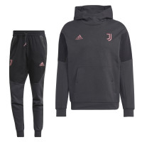 adidas Juventus Travel Hoodie Survêtement Sweat-Shirt à Capuche Gris Foncé Noir Rose