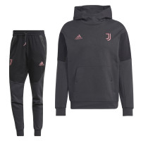 adidas Juventus Travel Hoodie Trainingspak Donkergrijs Zwart Roze