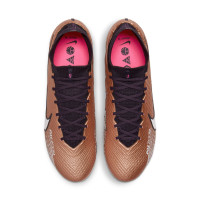 Nike Zoom Mercurial Superfly 9 Elite Crampons Vissés Gazon Naturel Chaussures de Foot (SG) Anti-Clog Bronze Noir Blanc