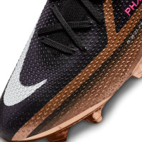 Nike Phantom GT2 Elite Gazon Naturel Chaussures de Foot (FG) Noir Bronze Blanc