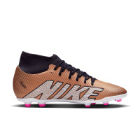 Nike Mercurial Superfly 9 Club Gazon Naturel Gazon Artificiel Chaussures de Football (MG) Bronze Noir Blanc