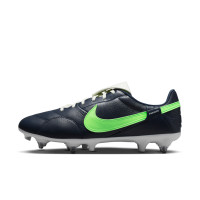 Nike Premier III IJzeren-Nop Voetbalschoenen (SG) Anti Clog Donkerblauw Felgroen Wit