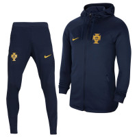 Nike Portugal Strike Hooded Survêtement 2022-2024 Bleu Foncé Or