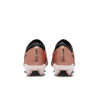Nike Zoom Mercurial Vapor 15 Elite Crampons Vissés Gazon Naturel Chaussures de Foot (SG) Anti-Clog Bronze Noir Blanc