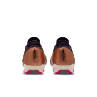 Nike Zoom Mercurial Vapor 15 Pro Gazon Naturel Chaussures de Foot (FG) Bronze Noir Blanc