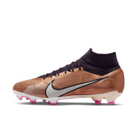 Nike Zoom Mercurial Superfly 9 Pro Gazon Naturel Chaussures de Football (FG) Bronze Noir Blanc