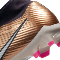 Nike Zoom Mercurial Superfly 9 Academy Gazon Naturel Gazon Artificiel Chaussures de Foot (MG) Bronze Noir Blanc