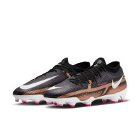Nike Phantom GT2 Pro Gazon Naturel Chaussures de Foot (FG) Noir Bronze Blanc