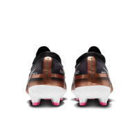 Nike Phantom GT2 Pro Gazon Naturel Chaussures de Foot (FG) Noir Bronze Blanc