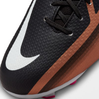 Nike Phantom GT2 Academy Gazon Naturel Gazon Artificiel Chaussures de Foot (MG) Noir Bronze Blanc