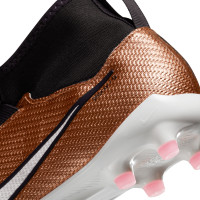 Nike Zoom Mercurial Superfly 9 Pro Gazon Naturel Chaussures de Football (FG) Enfants Bronze Noir Blanc