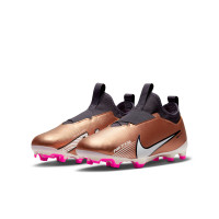 Nike Zoom Mercurial Vapor 15 Academy Gazon Naturel Gazon Artificiel Chaussures de Foot (MG) Enfants Bronze Noir Blanc