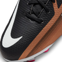 Nike Phantom GT2 Academy Gazon Naturel Gazon Artificiel Chaussures de Foot (MG) Enfants Noir Bronze Blanc