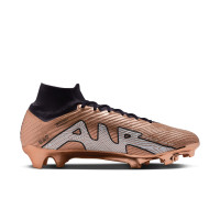 Nike Zoom Mercurial Superfly 9 Elite Gazon Naturel Chaussures de Foot (FG) Bronze Noir Blanc