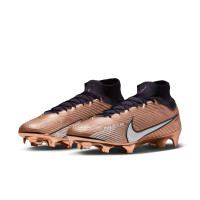 Nike Zoom Mercurial Superfly 9 Elite Gazon Naturel Chaussures de Foot (FG) Bronze Noir Blanc