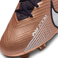 Nike Zoom Mercurial Superfly 9 Elite Gazon Naturel Chaussures de Foot (FG) Bronze Noir Blanc