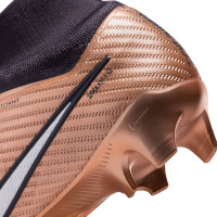 Nike Zoom Mercurial Superfly 9 Elite Gazon Naturel Chaussures de Foot (FG) Bronze Noir Blanc