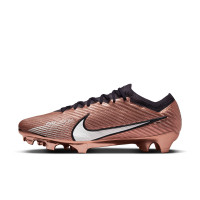 Nike Zoom Mercurial Vapor 15 Elite Gazon Naturel Chaussures de Foot (FG) Bronze Noir Blanc