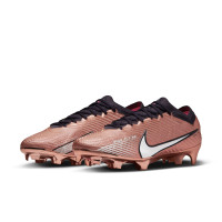 Nike Zoom Mercurial Vapor 15 Elite Gazon Naturel Chaussures de Foot (FG) Bronze Noir Blanc