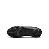 Nike Mercurial Vapor 14 Academy Gazon Naturel Gazon Artificiel Chaussures de Foot (MG) Enfants Noir Gris Foncé Or